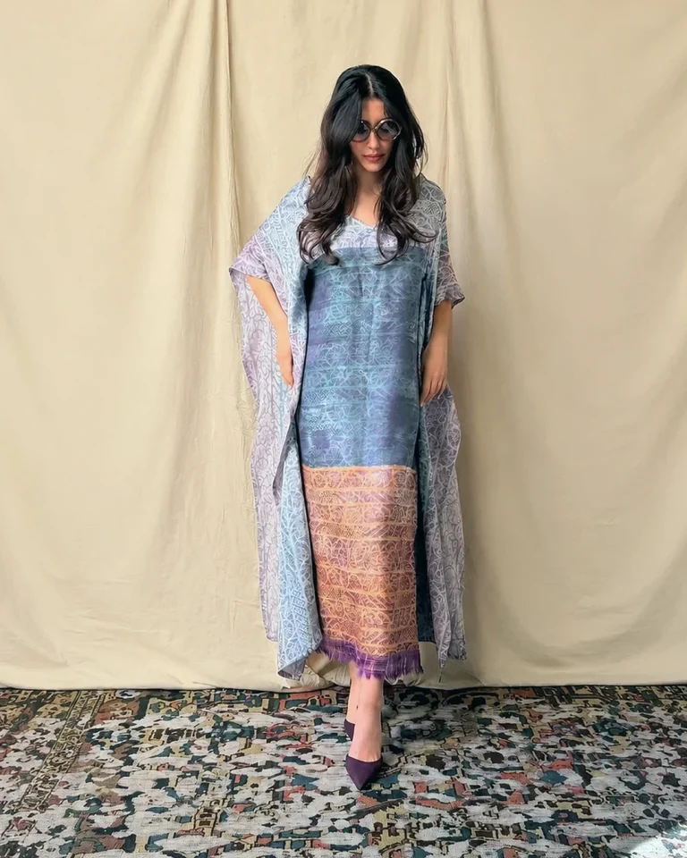 Atlas Abaya in motion, featuring open sleeves and fluid silk fabric, from the CUSP Spring/Summer 2026 collection